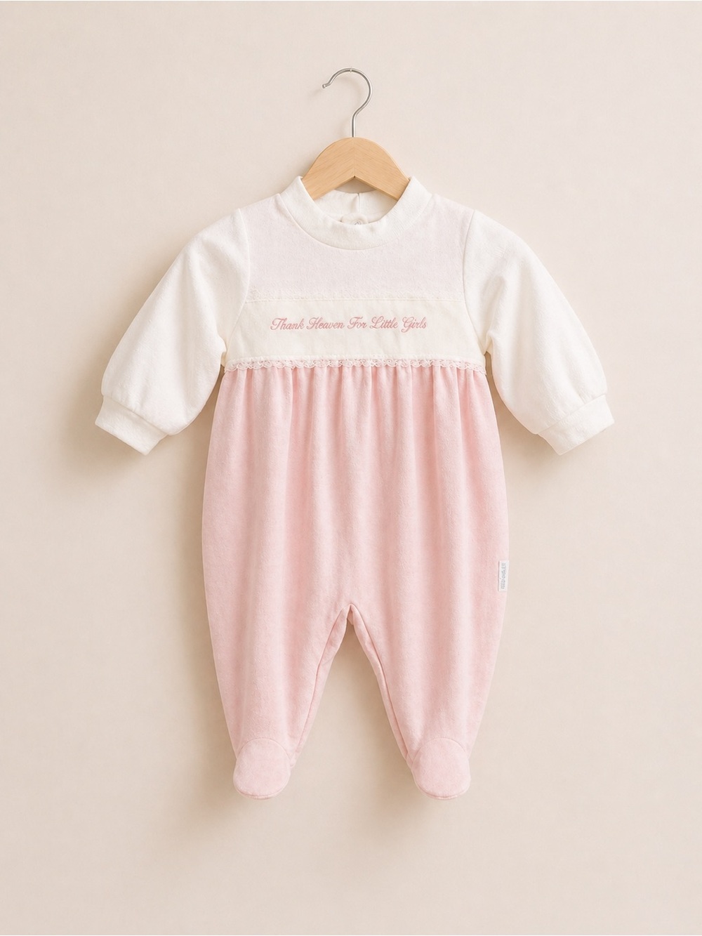 Vintage Little Me Baby Footed Sleeper with Embroidery